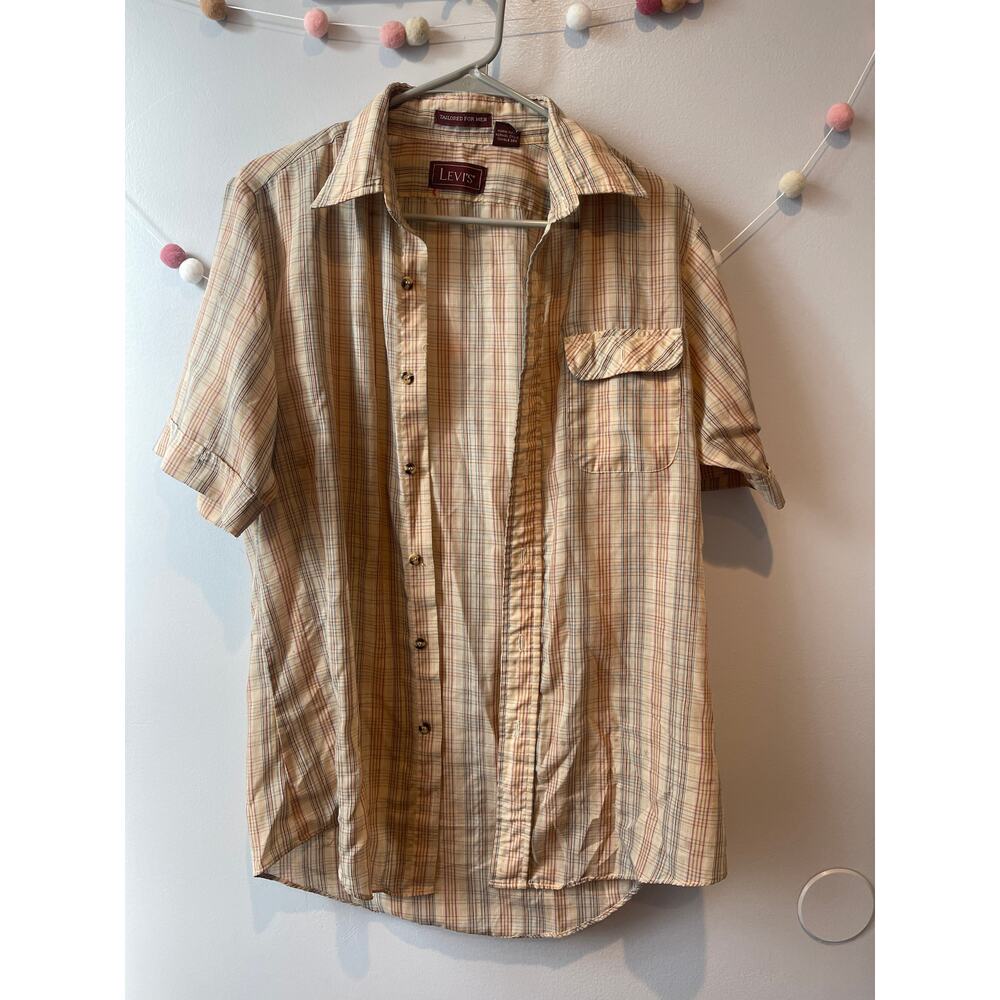 Vintage Rare Original Levi's Men's Stripe Button Down Short Sleeve Shirt